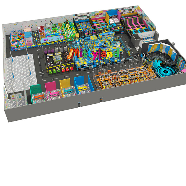 A 3,000-square-meter Indoor Trampoline Park Gym, A High-quality Sports Park with A Children's Play Area 