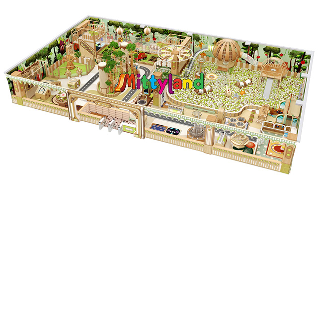 Amusement Park Jungle Theme Kids Indoor Playground with Big Slide