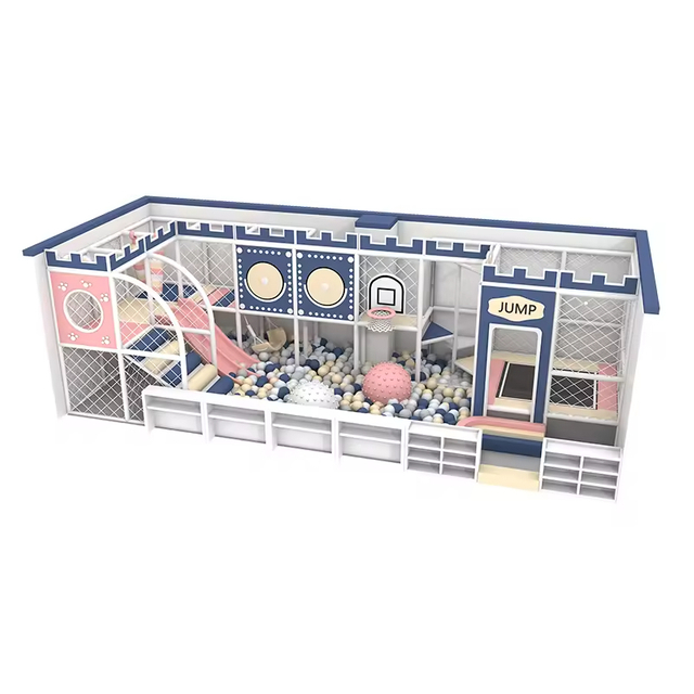 Castle Themed Naughty Castle Princess Style Indoor Playground Spiral Slide Climbing Set Girls Dream Park Shopping Mall