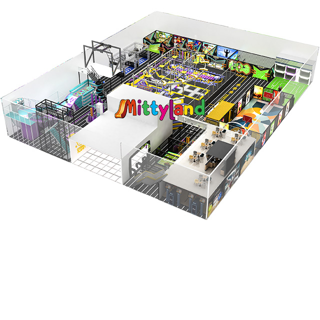 Mittyland A 2,000 Sqm Indoor Sports Arena Featuring A Children's Play Area, Trampoline Park with Basketball Courts And A Foam Pit, A Gym, And Doughnut-shaped Inflatable Attractions