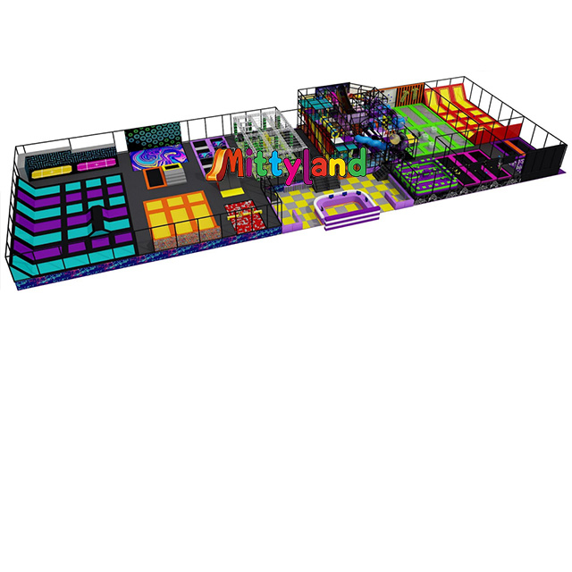 A 1,260-square-meter Indoor Trampoline Park Sports And Entertainment Complex Featuring A Foam Pit 