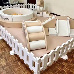 Hot Sale Tan Beige White Indoor Playground Soft Play Ball Pit Tunnel Slide Combination Equipment Set for Rental Hire