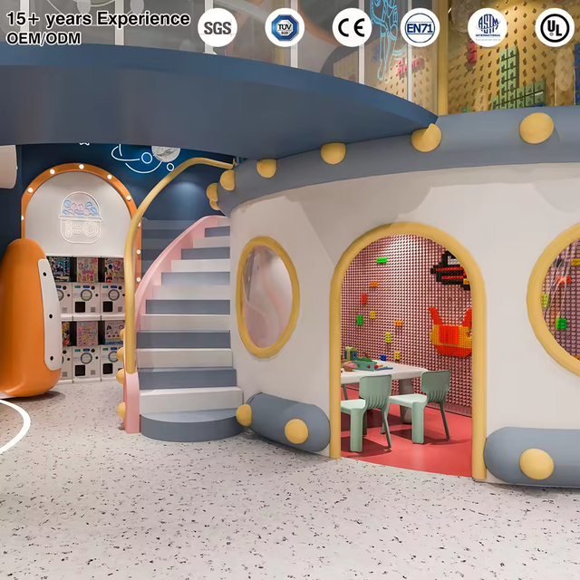 Custom Role-Play Town Pretend City House with Metal & Plastic Construction for Indoor Playgrounds Supporting Over 100kg Capacity