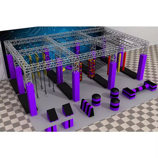 Hot Selling Professional Durable Amusement Park Rope Course Large Indoor Playground Ninja Warrior Obstacles