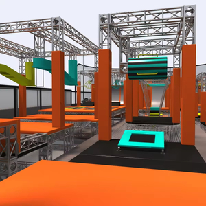 Modular Indoor Playground-Customized Size Space Theme Large Trampoline Park Wisdom Challenge Sponge Wood PVC Maximum