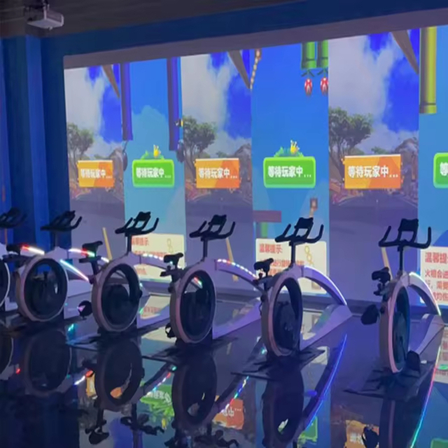 Commercial Smart Riding Interactive Bike Cycle Game System for Shopping Mall Kids Corners And Leisure Areas