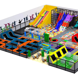 Children's Play Area, Large Commercial Trampoline Park, Large Indoor Trampoline with Thrilling Slides