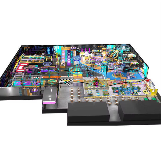 5000 Sqm Large Indoor Playground with High Rope Course Design Interactive Areas Children Commercial Use & Custom Service