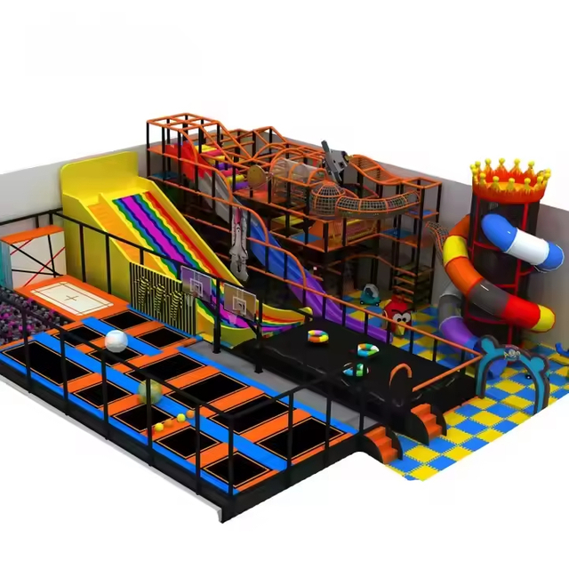 Hot Sale Experience at Trendy Large Indoor Playground Equipment Purple Trampoline Park for Mall Super Market