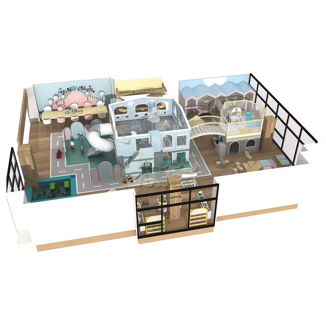 Custom Family Entertainment Center Indoor Soft Playground with Slides Play Equipments for Kids Club Play Cafe