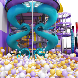 Big Slide Indoor Playground Equipment for Kids Soft Padded Play Ground with Wooden And Plastic Materials