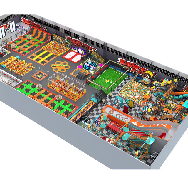 Factory Direct Commercial Adventure Play Park Land Custom Kids Fun Indoor Playground Equipment With Trampoline Park Climbing