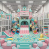 Sweet Color Themed Naughty Castle Kids Sports Playground Indoor Play Center Small Indoor Playground with Slide Ball Pit Balls