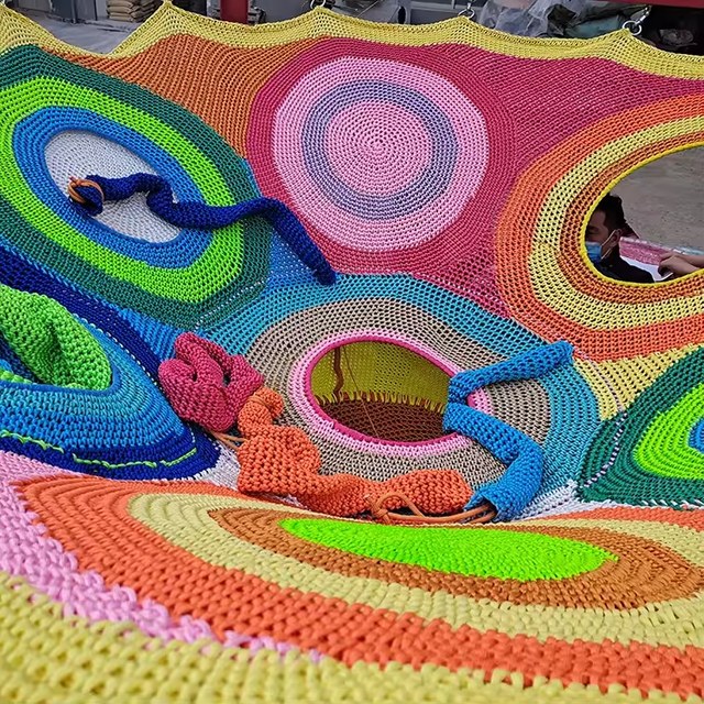 High Quality Custom Commercial Kids Climbing Safety Rainbow Net for Indoor Playground