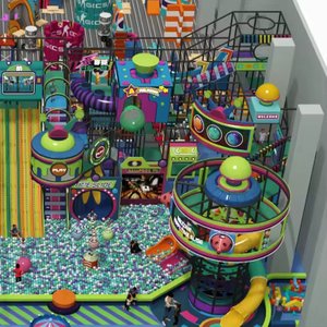 Colorful Sci Fi Indoor Playground Equipment for Kids Large Soft Play Center with Slides Climbing And Ball Pool