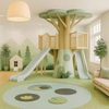 Customized Forest Theme Indoor Playground Equipment-Wooden Tree House Slide & Soft Play Cafe for Kids Amusement Park Quality