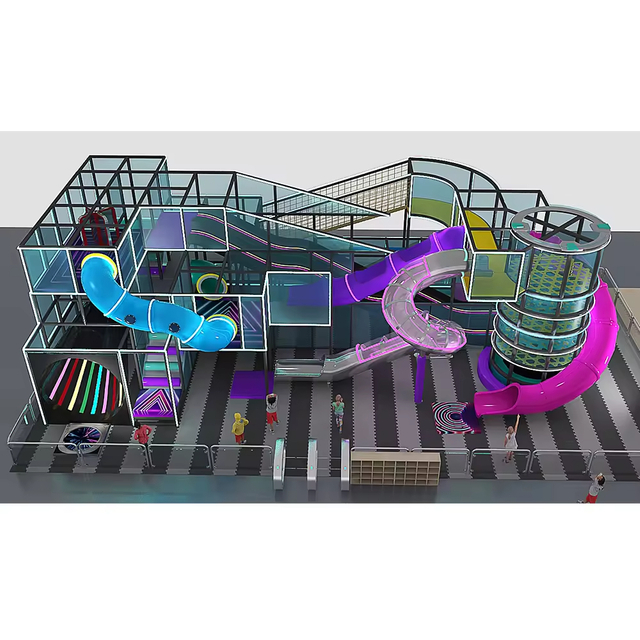 Kids Soft Play Equipment Commercial Indoor Playground Giant Slides Climbing Features Eco-friendly Customizable Size for Sale