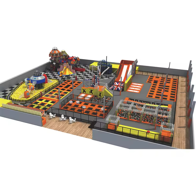 High Quality Indoor Children's Sports Trampoline Park Large-Scale Amusement Equipment Made of Durable Plastic Safe for Kids