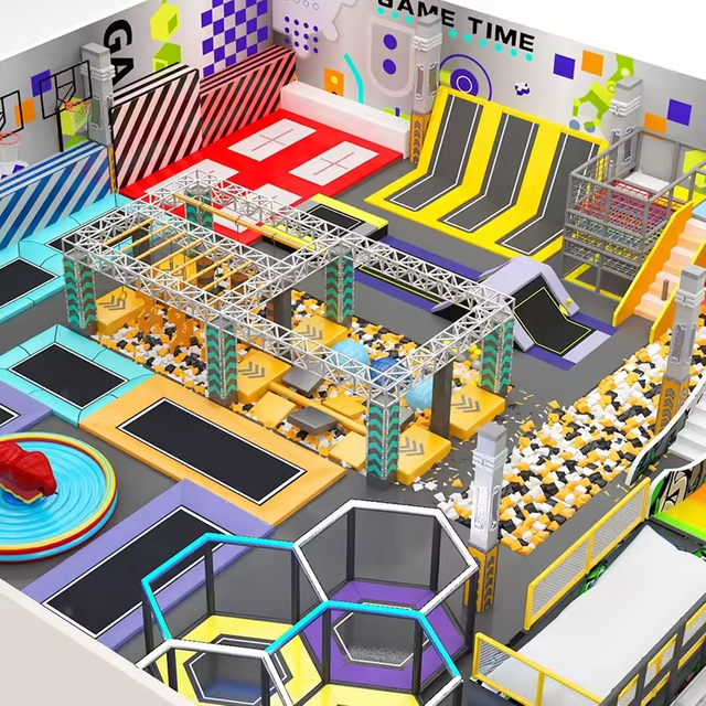 Soft Play Modern Indoor Children's Amusement Park Large Trampoline Indoor Teenagers Entertainment Play Equipment