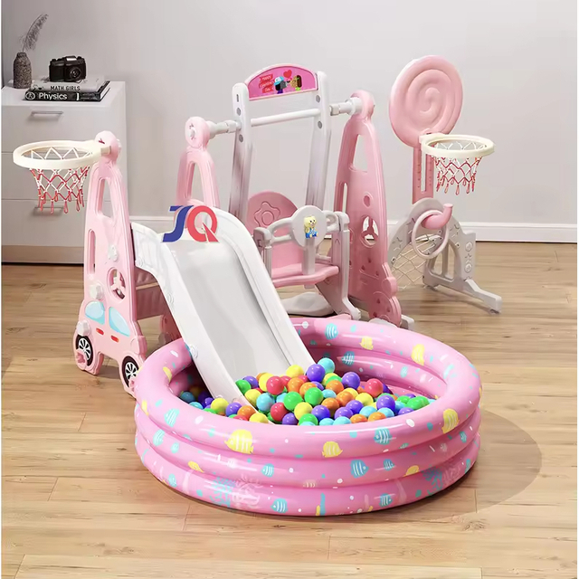 5 in 1 Toddler Slide Swing Set with Basketball Factory Wholesale Indoor And Outdoor Playground Equipment for Garden Use