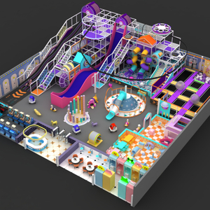 Commercial Customized Theme Children Soft Play Indoor Big Slide Kids Indoor Playground Equipment with Trampoline Park for Sale