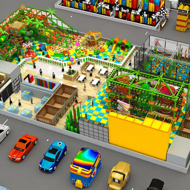 Customized Indoor Playground Equipment for Kids Big Slide Jumping Soft Play Equipment Made Aluminum Steel for Shopping Malls