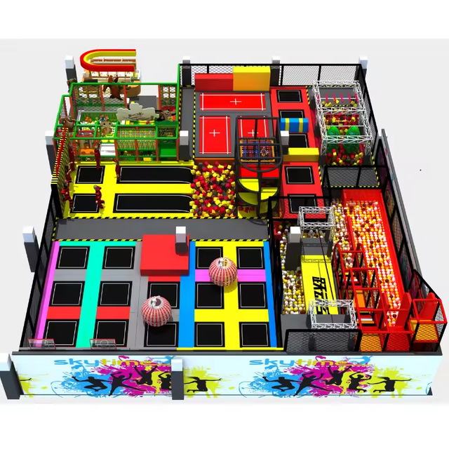 Hot Commercial Large Indoor Trampoline Park for Children Featuring Foam Pit And FRP Scream Large Slide Excellent Value Fun!